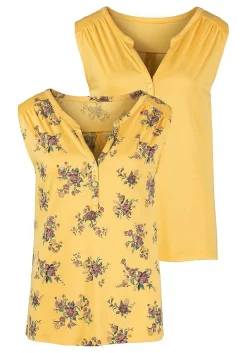LASCANA Multi Pack Tops-2 Pk Button Detail Tank Tops