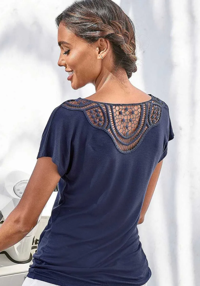 LASCANA Multi Pack Tops-2 Pk Crochet Lace Back Tops