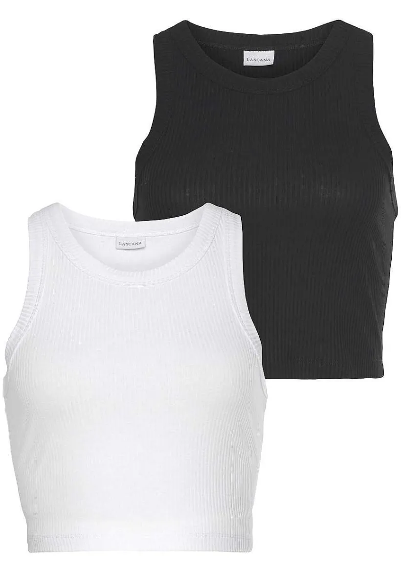 LASCANA Multi Pack Tops-2 Pk Crop Tank Tops
