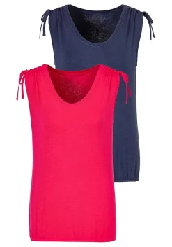 LASCANA Multi Pack Tops-2 Pk Gathered Shoulder Tops