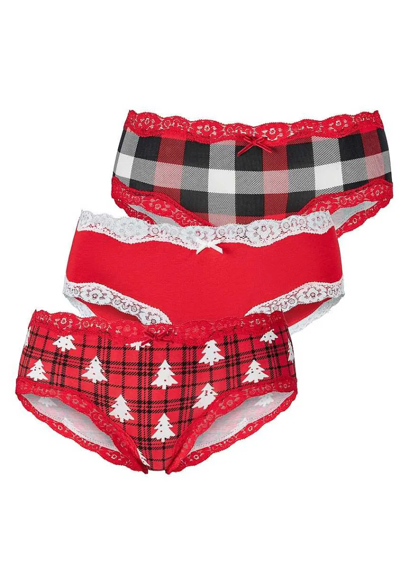 LASCANA Panty Packs-3 Pk Holiday Print Hipsters