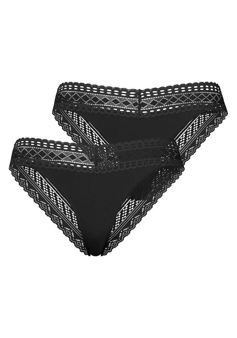 LASCANA Panty Packs-2 Pk Lace Cheeky Panties