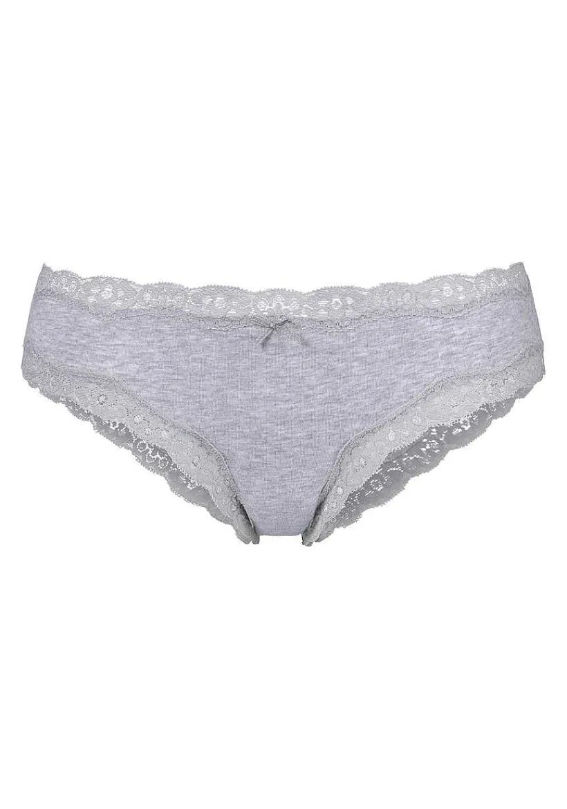 LASCANA Panty Packs-3 Pk Lace Trim Bikini Briefs