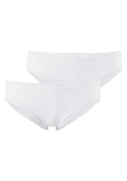 LASCANA Panty Packs-2 Pk Lace Trim Cheeky Panties