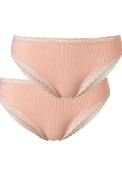 LASCANA Panty Packs-2 Pk Lace Trim Cheeky Panties