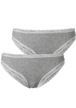 LASCANA Panty Packs-2 Pk Lace Trim Cheeky Panties