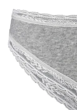 LASCANA Panty Packs-2 Pk Lace Trim Cheeky Panties