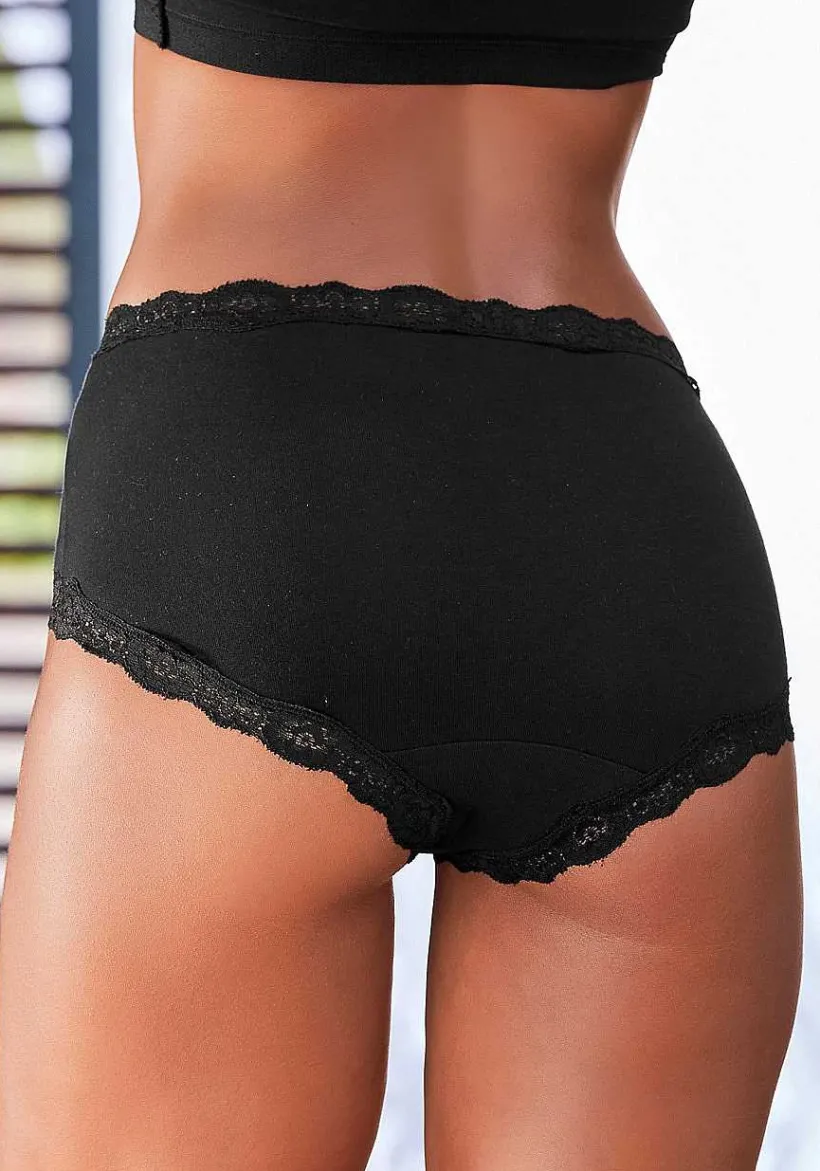 LASCANA Panty Packs-3 Pk Lace Trim Hipster Panties