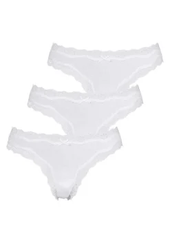 LASCANA Panty Packs-3 Pk Lace Trim Thongs