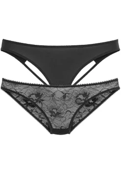 LASCANA Panty Packs-2 Pk Open Bikini Briefs