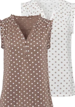 LASCANA Multi Pack Tops-2 Pk Polka Dot Tops