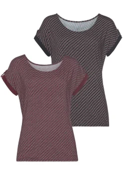 LASCANA Multi Pack Tops-2 Pk Printed Tab Sleeve Tops