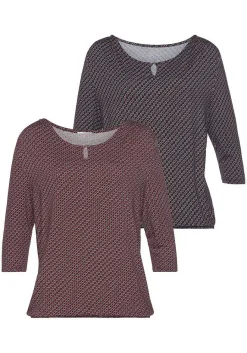 LASCANA Multi Pack Tops-2 Pk Printed Tops