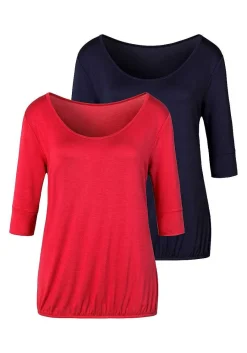 LASCANA Multi Pack Tops-2 Pk Round Neckline Tops
