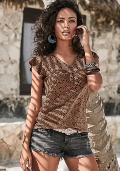LASCANA Multi Pack Tops-2 Pk Ruffle Sleeve Tops