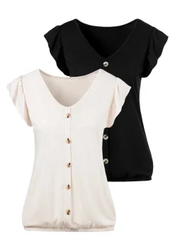 LASCANA Multi Pack Tops-2 Pk Ruffle Sleeve Tops