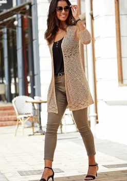 LASCANA Cardigans-3/4 Sleeve Open Knit Cardigan