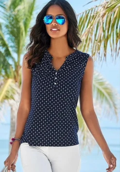 LASCANA Sleeveless Tops-All Over Print Tank Top