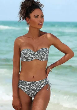 LASCANA Underwire-Animal Print Bandeau Bikini Top
