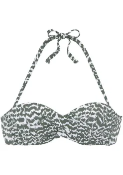 LASCANA Underwire-Animal Print Bandeau Bikini Top