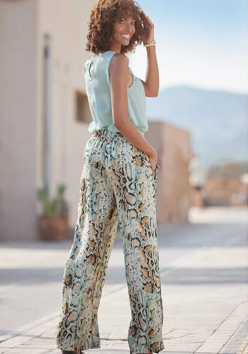 LASCANA Pants-Animal Print Wide Leg Pants