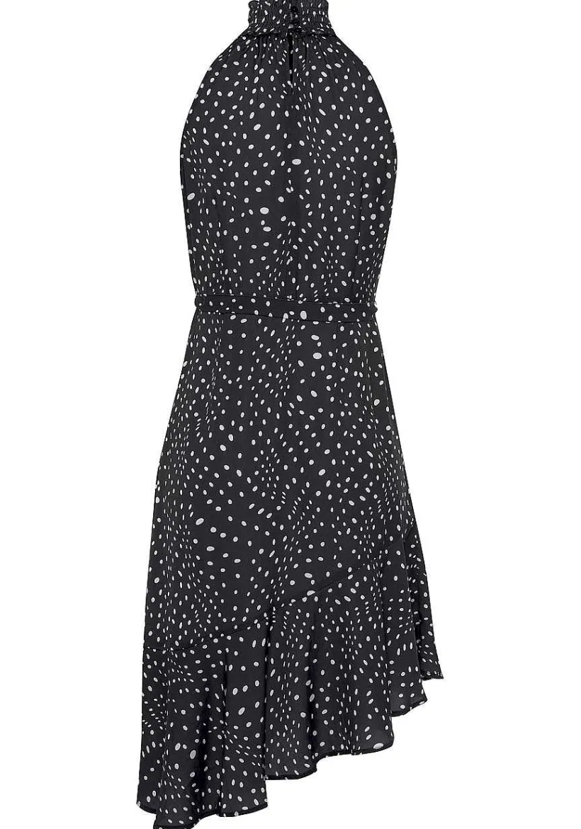 LASCANA Short Dresses-Asymmetrical Dot Print Dress