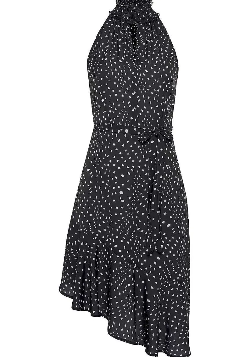 LASCANA Short Dresses-Asymmetrical Dot Print Dress