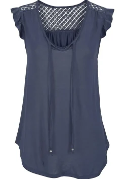 LASCANA Sleeveless Tops-Back Lace Insert Top