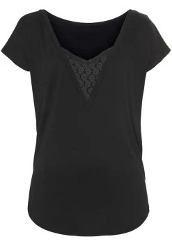 LASCANA Short Sleeve Tops-Back V-Neckline Top