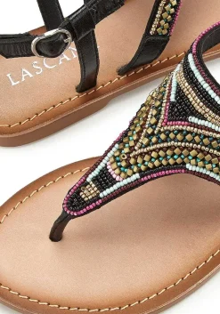 LASCANA Sandals-Beaded Leather Sandals