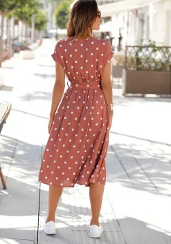 LASCANA Fall Dresses-Belted Polka Dot Dress