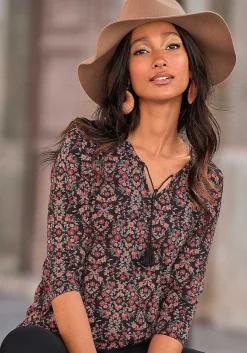 LASCANA Blouses-Boho Tie Neck Blouse