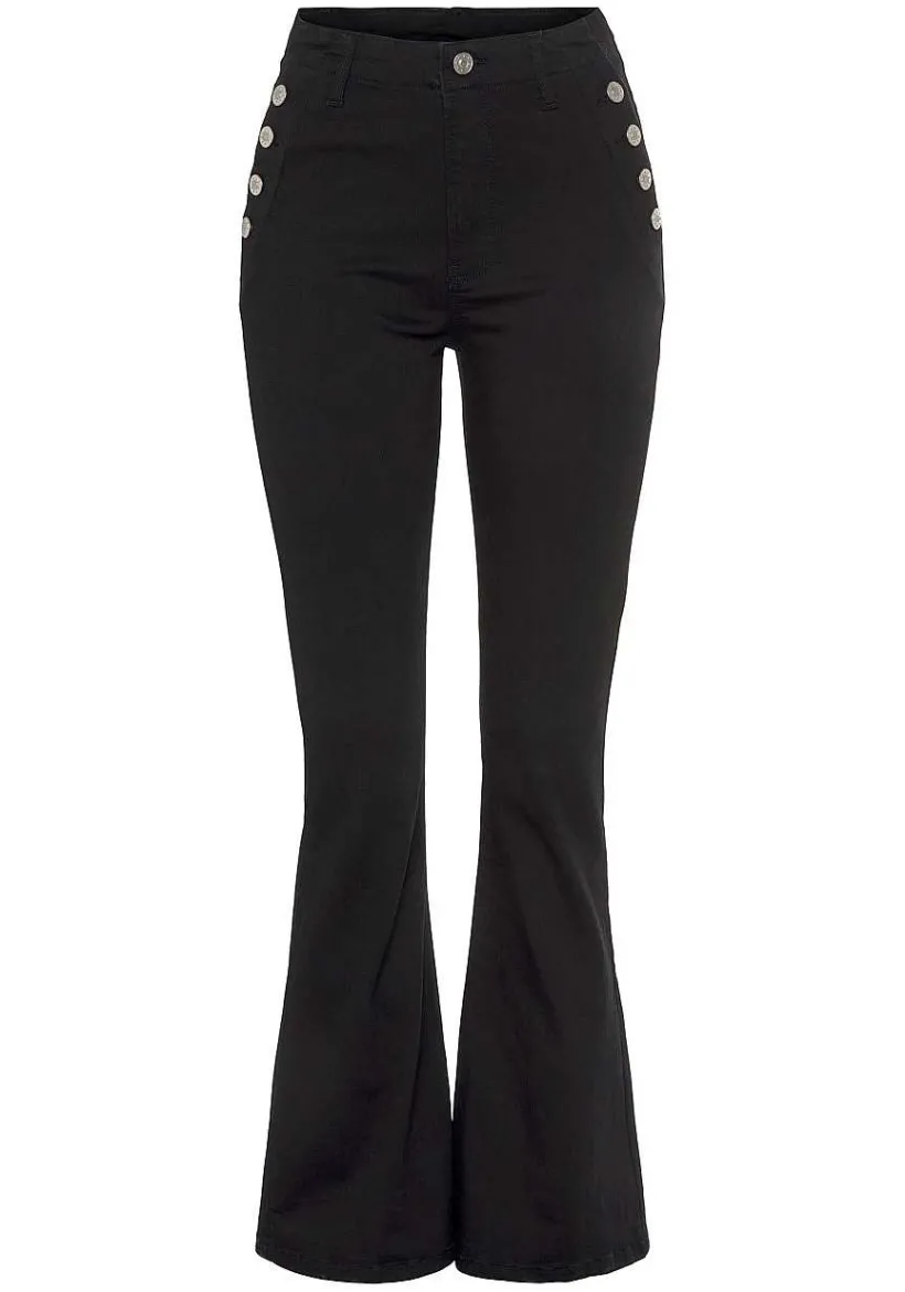 LASCANA Pants-Button Detail Flare Jeans
