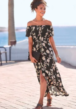 LASCANA Fall Dresses-Button Detail High Low Maxi Dress