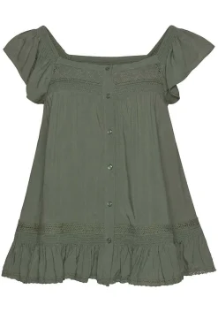 LASCANA Blouses-Button Down Ruffle Blouse
