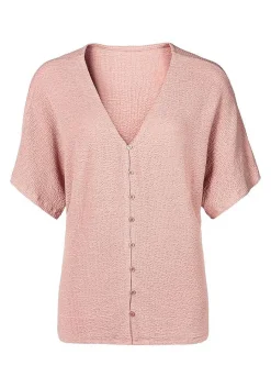 LASCANA Short Sleeve Tops-Button Down V-Neck Top