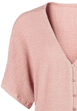 LASCANA Short Sleeve Tops-Button Down V-Neck Top