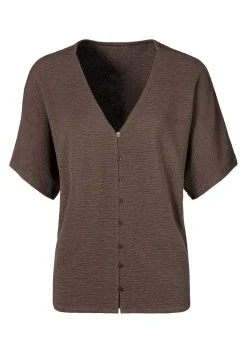 LASCANA Short Sleeve Tops-Button Down V-Neck Top