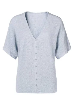 LASCANA Short Sleeve Tops-Button Down V-Neck Top