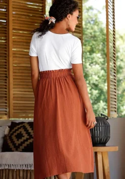 LASCANA Skirts-Button Front Midi Skirt