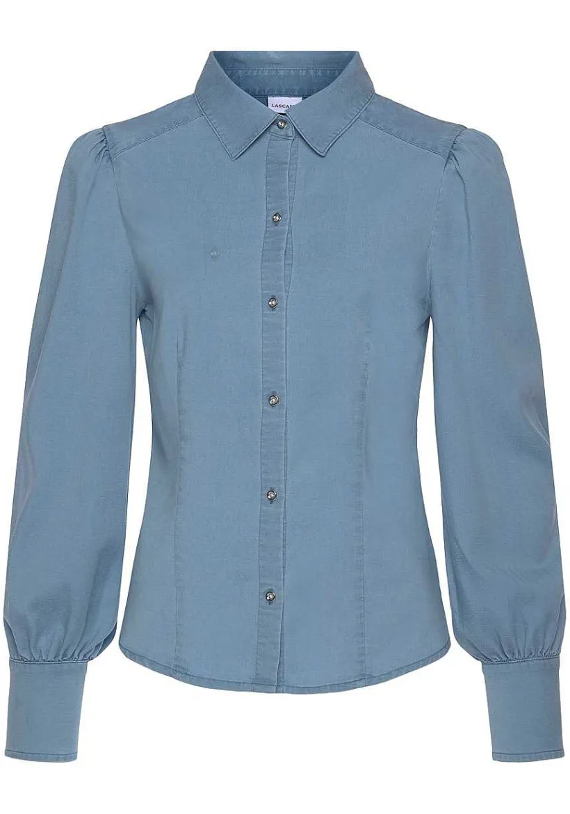 LASCANA Blouses-Button Up Denim Blouse