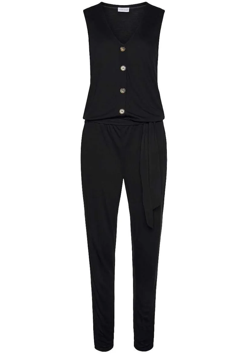 LASCANA Jumpsuits-Button Up V-Neck Jumpsuit