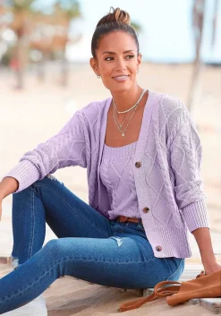 LASCANA Cardigans-Cable Knit Cardigan