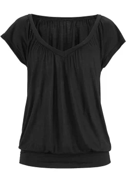LASCANA Short Sleeve Tops-Casual V-Neck Top