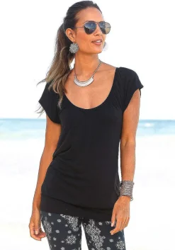 LASCANA Short Sleeve Tops-Casual V-Neck Top