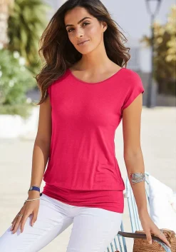 LASCANA Short Sleeve Tops-Casual Waist Band Top