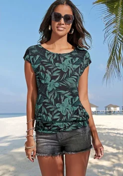 LASCANA Short Sleeve Tops-Casual Waist Band Top