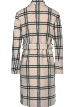 LASCANA Coats-Checkered Lapel Collar Coat