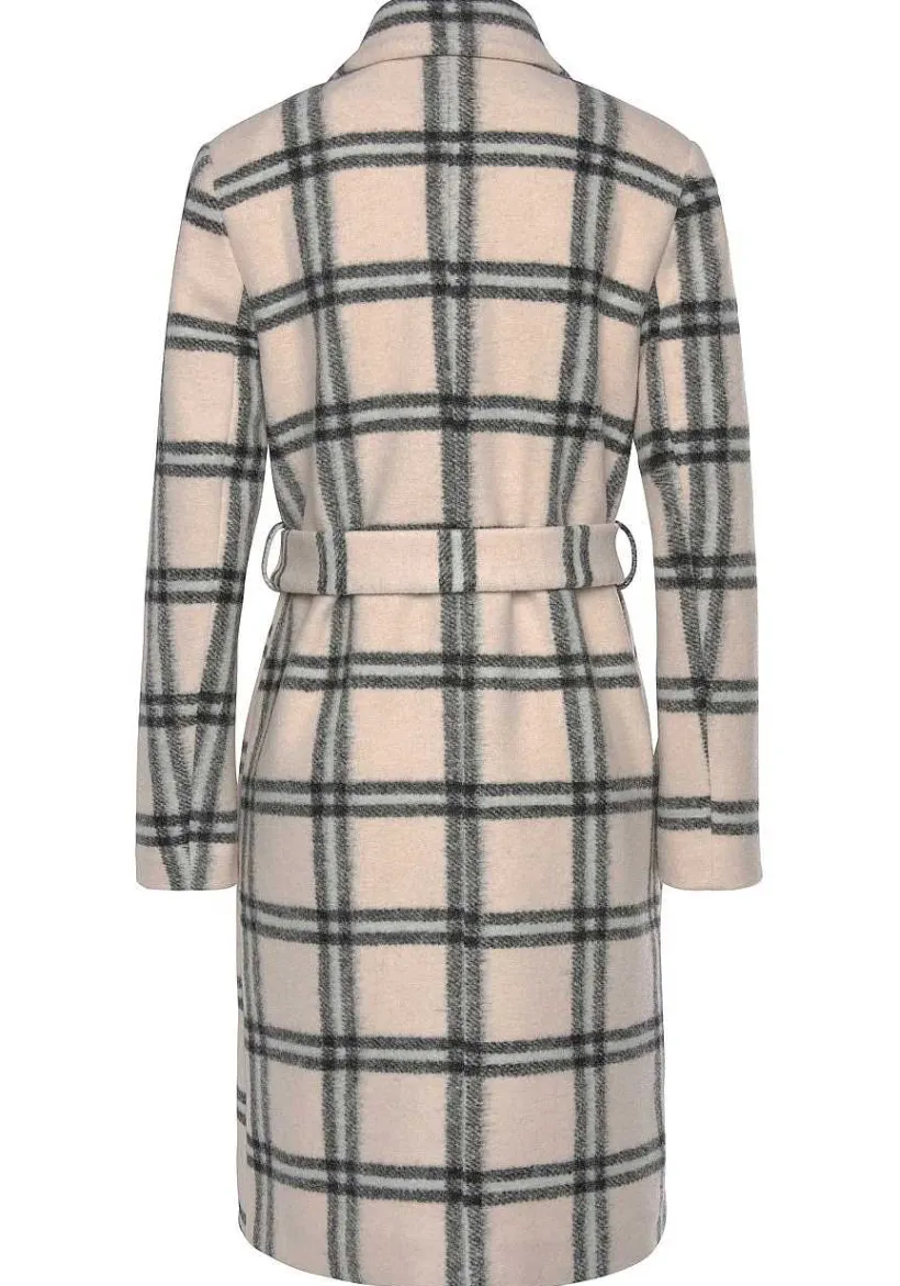LASCANA Coats-Checkered Lapel Collar Coat