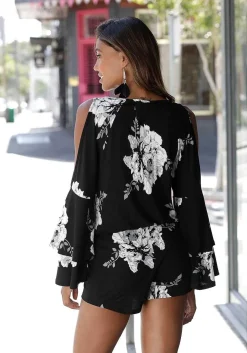 LASCANA Rompers-Cold Shoulder Floral Romper